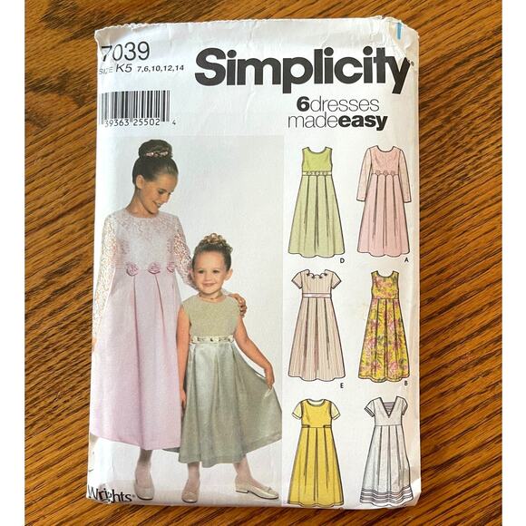 Vintage Y2K Simplicity 7039 Sewing Pattern Womens or Girls Dress Jumper COMPLETE - Picture 1 of 2